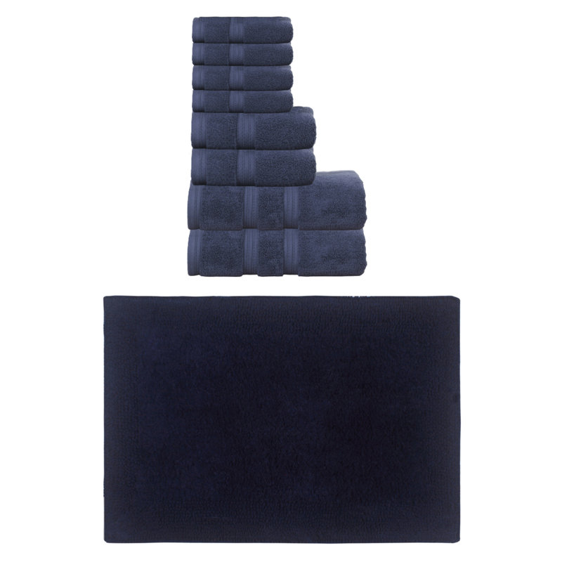 Ensemble de serviettes de bain 100% coton 2 pièces Buariki Collection et tapis de bain 1 pièce Buariki Collection