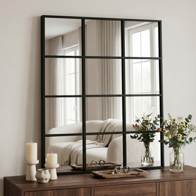 Window Pane Decorative Wall Mirror Full Length