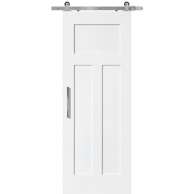 Porte de grange à panneaux en bois manufacturé sans trousse de quincaillerie d'installation, 32 po x 96 po