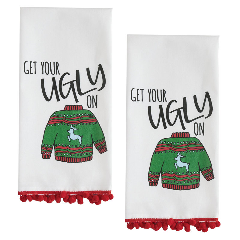  Get Your Ugly On Green Dishtowel Set of 2, Get Your Ugly On Green