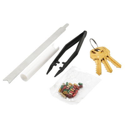 Trousse de changement de clé Prime-Line - Re-cléz un ensemble de serrure avec des clés prédécoupées pour ré-entrer toutes vos serrures dans une seule clé, pour les serrures de marque Kwikset, serrures de style à 5 broches (1 trousse)