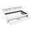 Canapé-lit simple rembourré avec trois lumières DEL, une tête de lit réglable avec rangement, deux tiroirs de rangement et un système de chargement sans fil, cadre de canapé-lit rembourré en lin-247190170