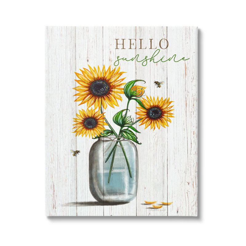 «Hello Sunshine» par Elizabeth Tyndall - peinture sur toile tendue, H 48 po x l 36 po x P 1,5 po