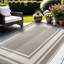 Tapis d'extérieur imperméable pour le dégagement du patio, tapis de paille en plastique pour le camping, porche, véhicule récréatif, réversible, café clair