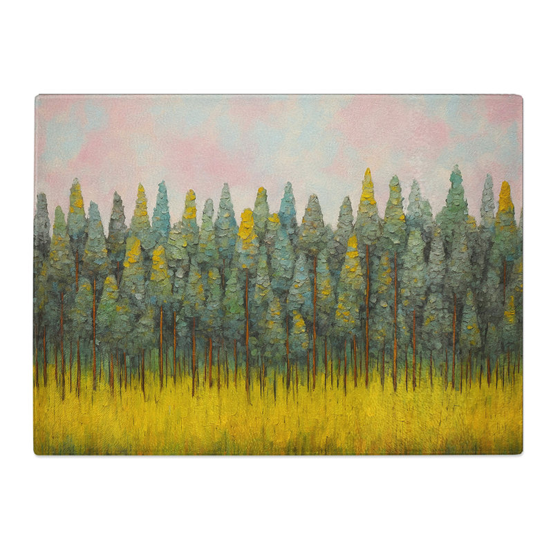 Pine Tree Colour Field No.3  Glass Chopping Board