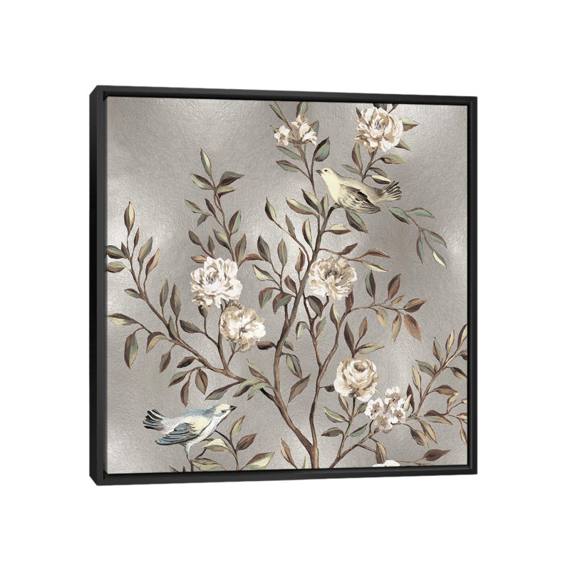 Chinoiserie I - Impression sur toile tendue, H 18 po x l 18 po x P 1,5 po, Toile avec cadre noir, Pas de tapis