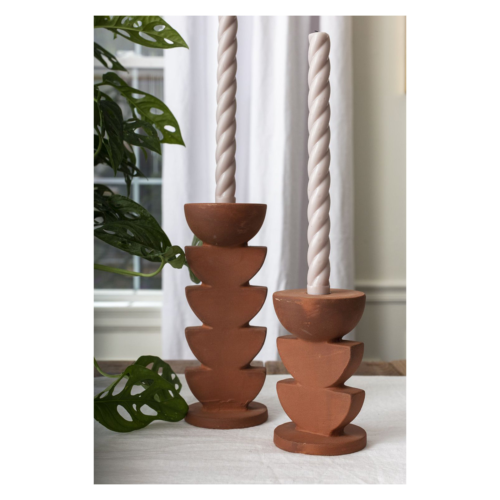 Fergal Ceramic Tabletop Candlestick, 5.5" H x 3.5" W x 3.5" D