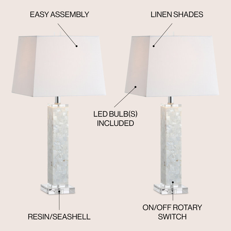 Ensemble de lampes de table 29 po Crew Park Seashell