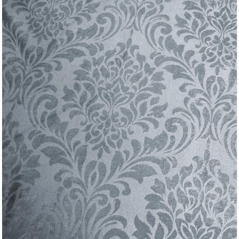Polyester Floral Bedspread with Pillow Shams, Grey, Double Bedspread + 2 Standard Shams