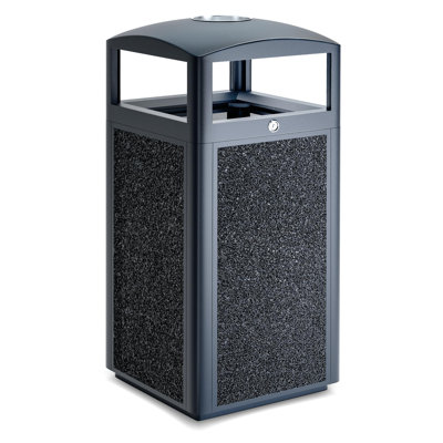 Commercial Outdoor Trash Can 30 Gallon, Heavy Duty Steel Mesh Garbage Bin with Metal Liner