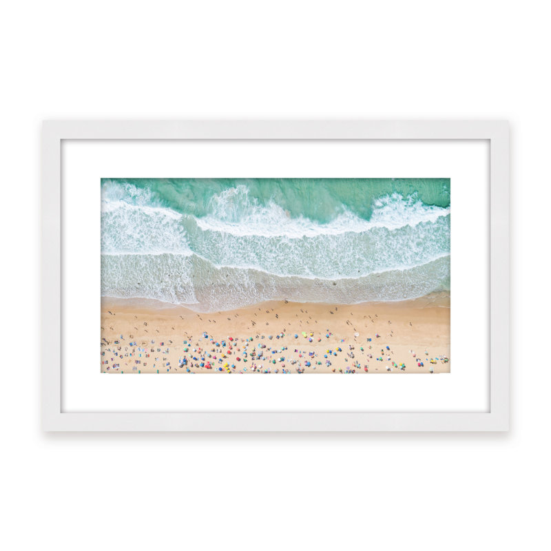 Coastal Retreat Summer Beach by  - Picture Frame Photograph on Paper, 24" H x 36" W x 1.125" D, Beige, Framed Matted Print