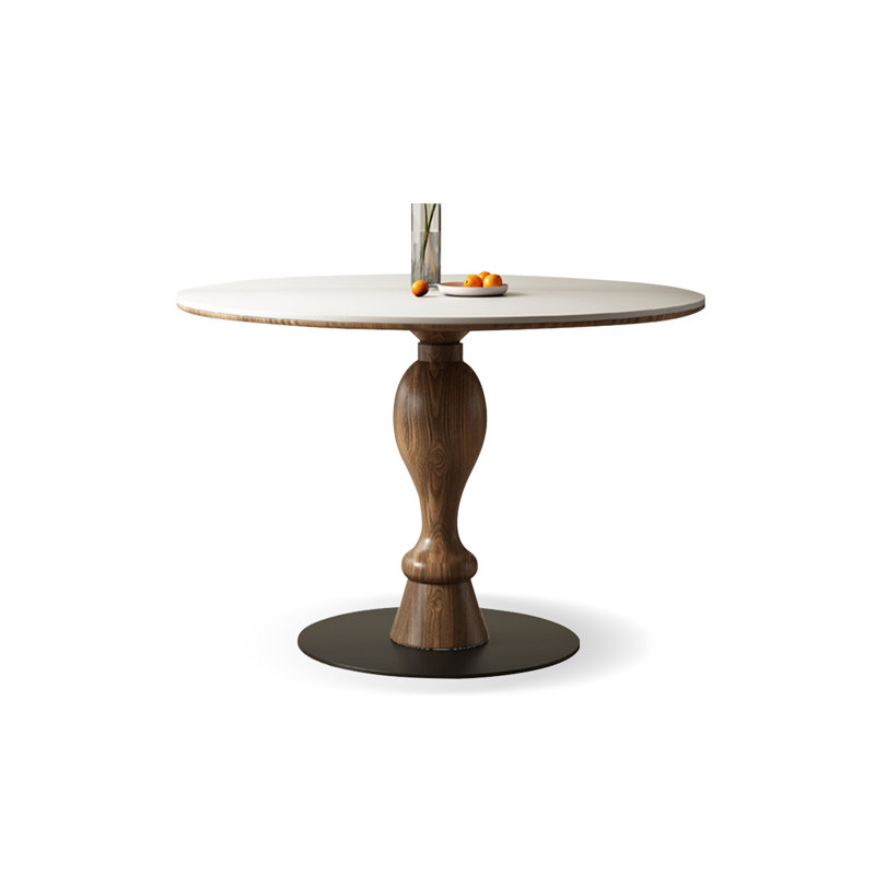 Table de salle à manger blanche, Noyer, H 29,53 po x L 31,5 po x l 31,5 po, Blanc