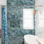 Carreau de mosaïque murale en verre brillant 12 po x 12 po Midnight Tide Subway
