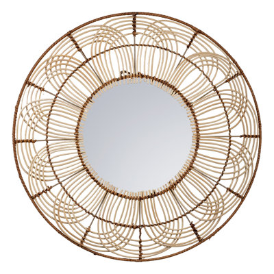 Crush Rattan Flat Wall Mirror