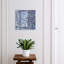 Key box for wall, Opens to the right, 30x30x5, White, Blue and white arabesque charm, 