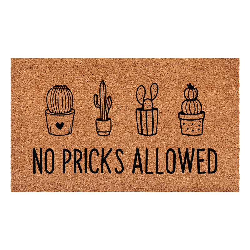 No Pricks Allowed Doormat 17" x  29"
