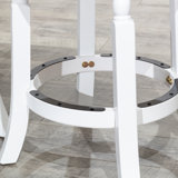 Yannakeas Swivel Upholstered Counter Stool with Solid Wood Frame