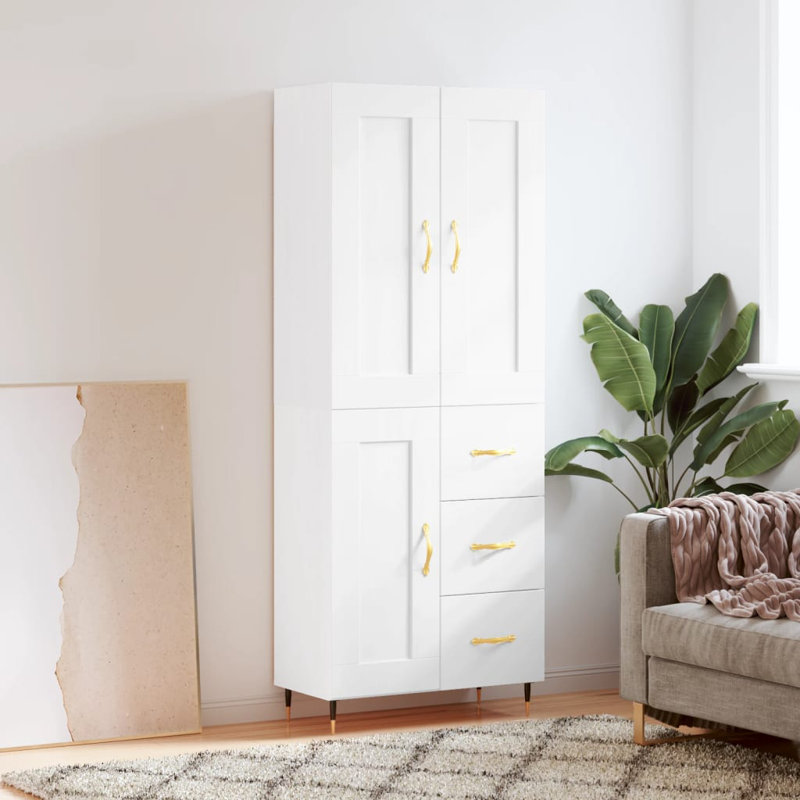 Rahjan 3 Door Manufactured Wood Wardrobe, White