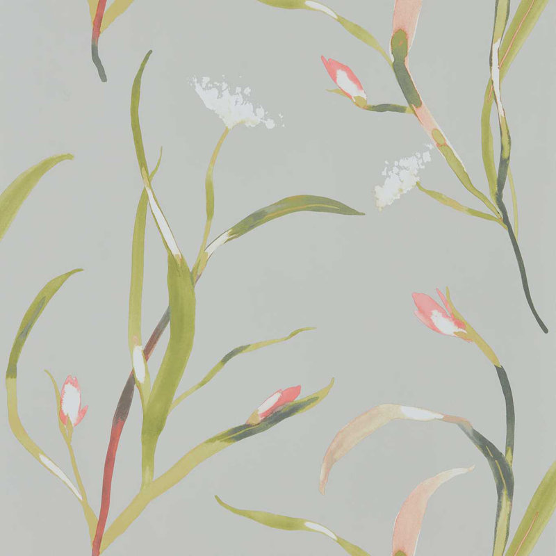 Saona 10.05cm x 68.6cm Wallpaper Roll, Coral/Silver