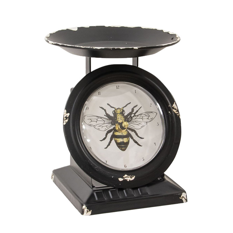 Analog Tabletop Clock in Satin Black