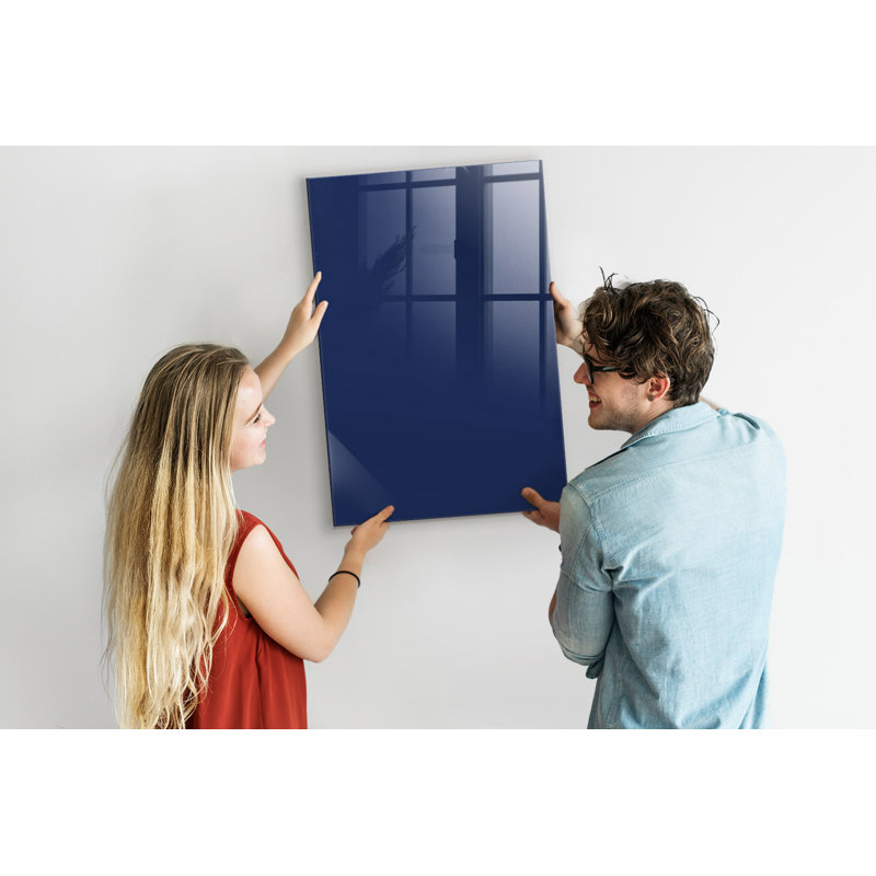 Magnetic Glass Dry Erase Board, Navy