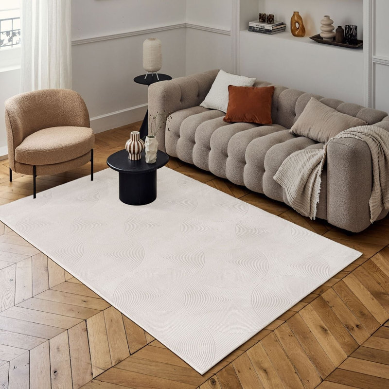 Carmel Modern Arc Cream Area Rug, Rectangle 240 x 340 cm