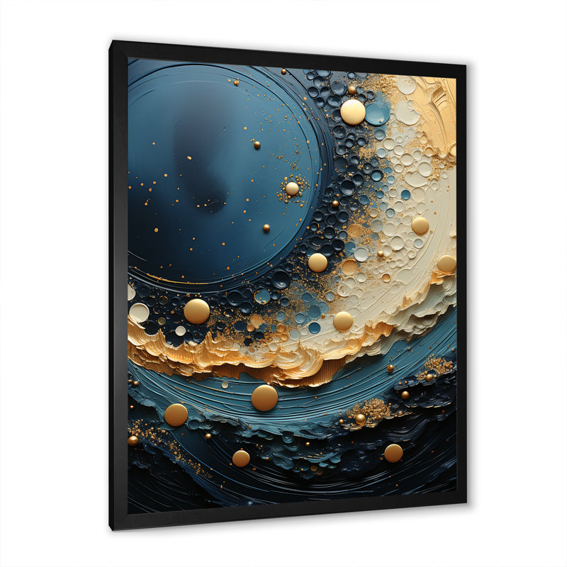 Jaislyn Space Moonlight Mirage sur toile, Cadre photo noir, H 32 po x l 24 po x P 1 po