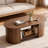 42.51" Oval Coffee Table With Storage, Mid-Century Modern 2-Tier Center Table For Living Room-1659864953-1659648979