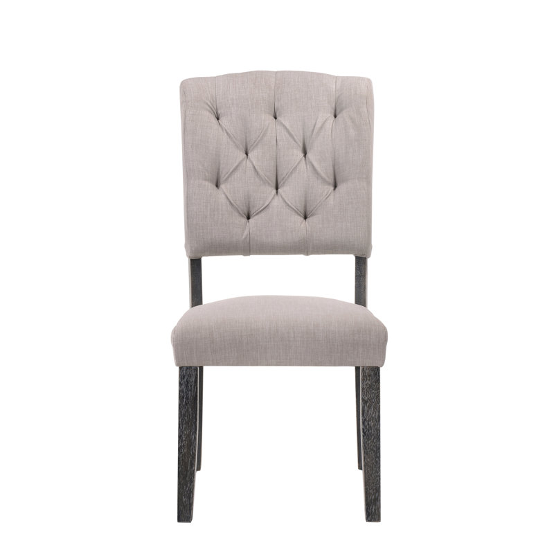 2 chaises d'appoint transitionnelles - lin beige, chêne, dossier de style chêne 2, Beige/gris