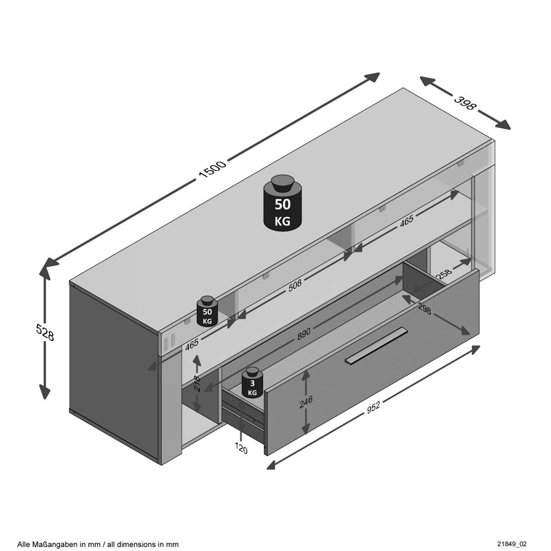 Shrout Unfinished TV Stand for TVs up to 55"