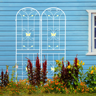 4 Pack Metal Garden Trellis 86.7" X 19.7" Rustproof Trellis For Climbing Plants Outdoor Flower Support