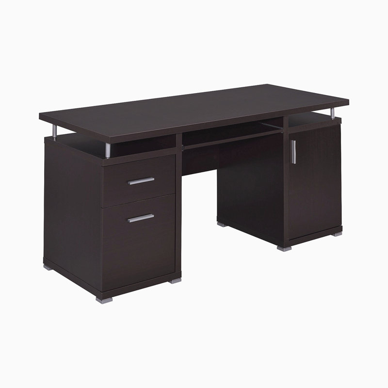 Bureau d'ordinateur avec 2 tiroirs et armoire