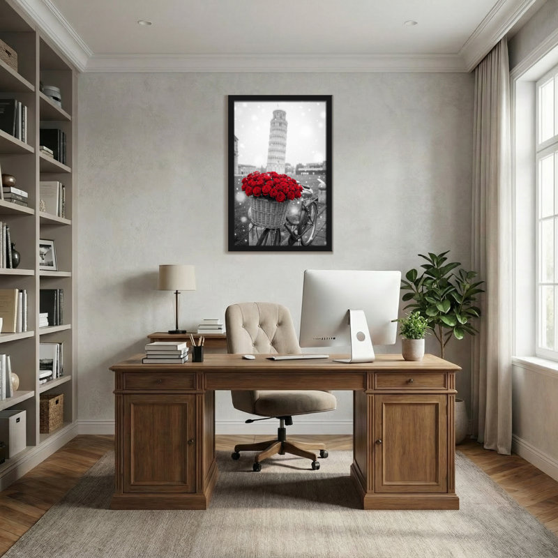 Plantes et fleurs roses dans un panier avec tour inclinée