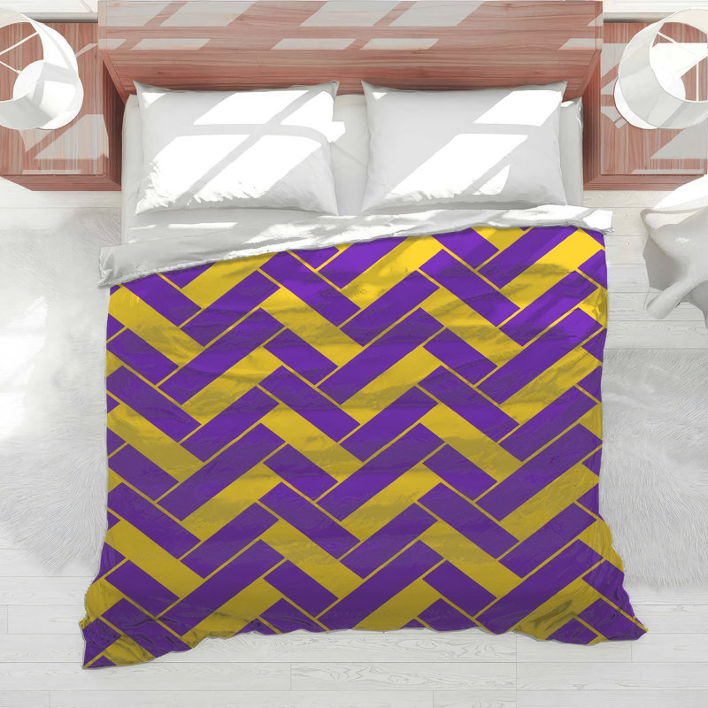 Purple Herringbone Comforter, Twin
