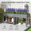 Jardinière surélevée, jardinière surélevée avec doublures de lit et trous de drainage, gris-844704488