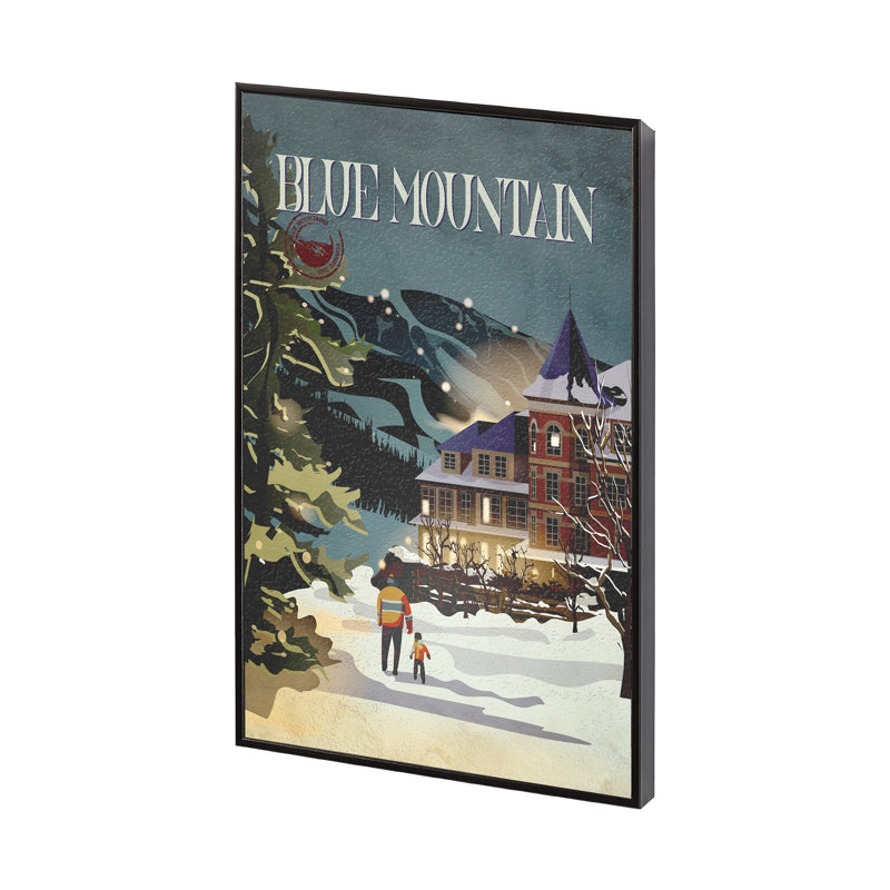 «Blue Mountain» par Simeng, reproduction d'art encadrée sous verre, Sans mat, H 15,5 po x l 10,5 po x P 1,5 po