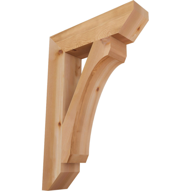 Support en bois / corbeau, H 38 po x l 5,5 po x P 26 po, Cèdre rouge de l'Ouest (lisse)