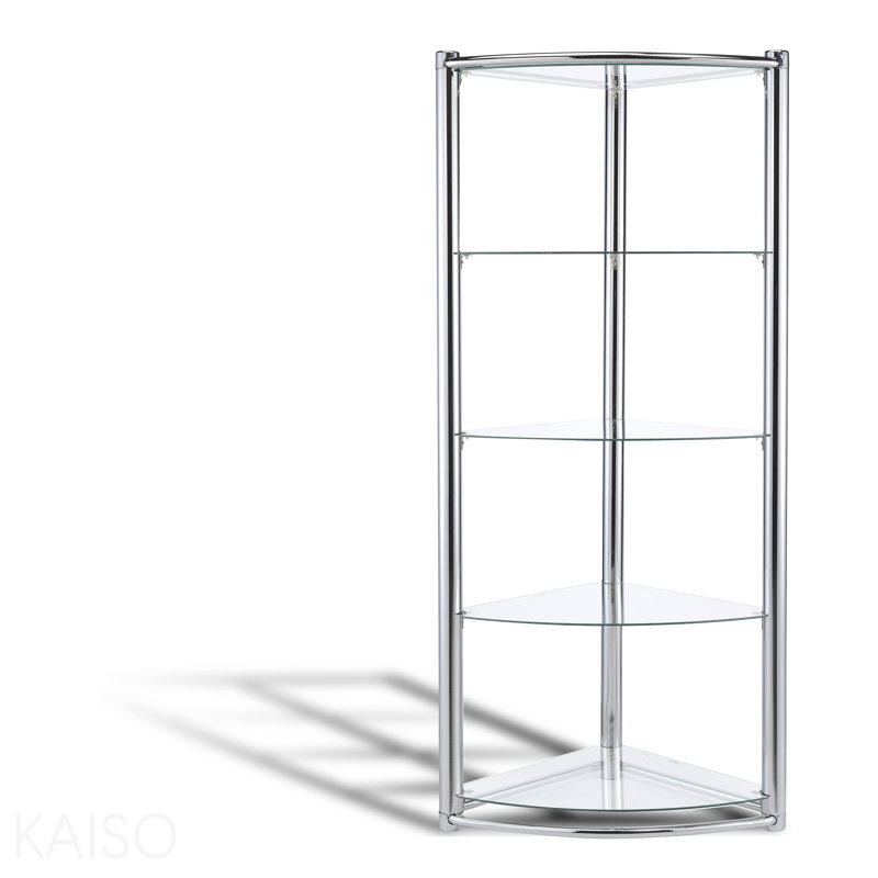 Triangle Display Shelf Tempered Glass/Chrome Frame