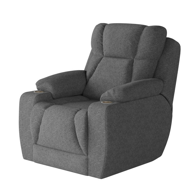 Challenger Dual Power Wall Recliner, Dark Gray, Chenille