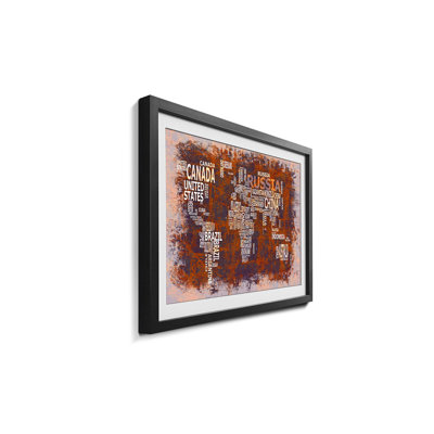 Weltkarten Worldmap No.19 - Single Picture Frame Print