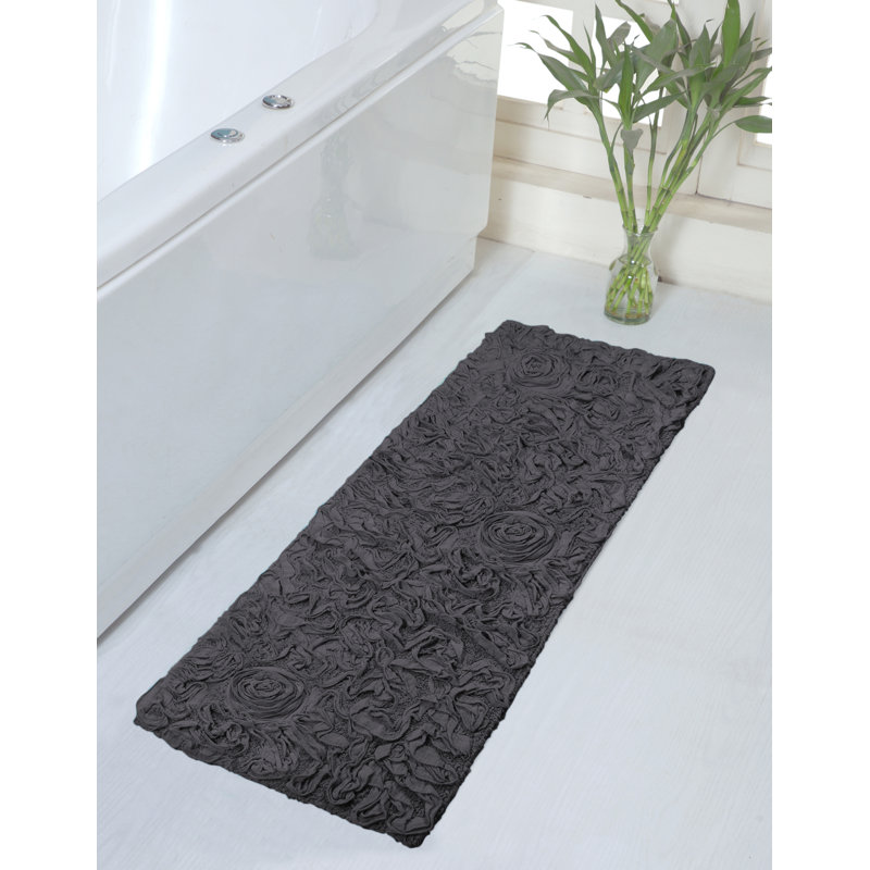 Skak Cotton Bath Rug, 21" W x 54" L, Gray