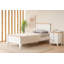 Lit simple moderne, finition blanche et chêne, 35,4 x 38,6 x 74,8 pouces | Panneau de fibres à densité moyenne 100% laqué | Conception élégante et durable, parfaite pour les chambres contemporaines | Couleur unie et concept de fantaisie-432864402