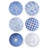  Reflections 6 Piece Assorted Stoneware Bowl Set in Blue