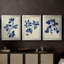 Indigo Leaf Study IV - Toile tendue avec châssis sur mesure - 3 pièces-2135087835-2135087847