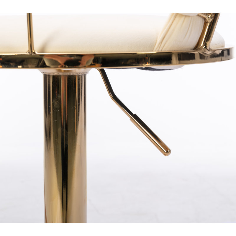 Ensemble de 2 tabourets de bar réglables avec repose-pieds chromé et base pivotante