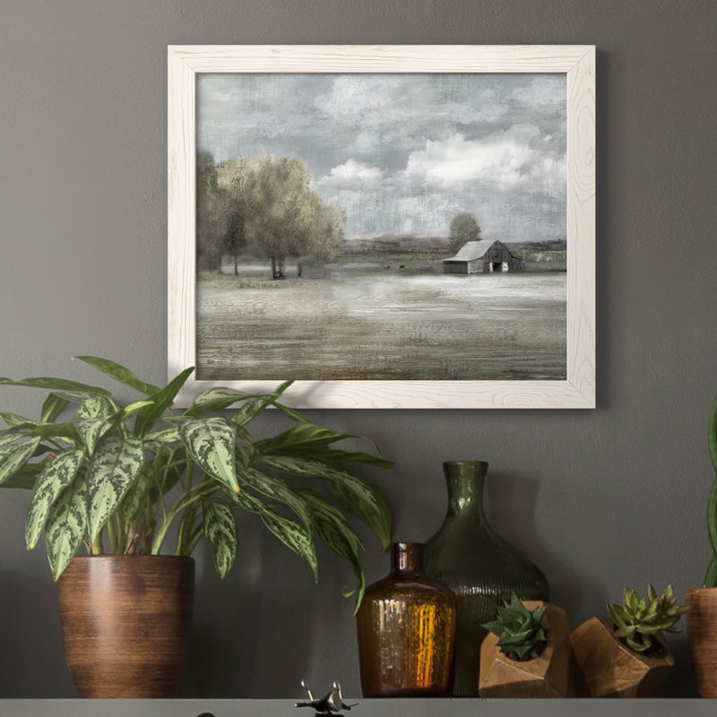 Country Quiet - Peinture sur toile encadrée, Blanc, H 20 po x l 17 po x P 1,5 po