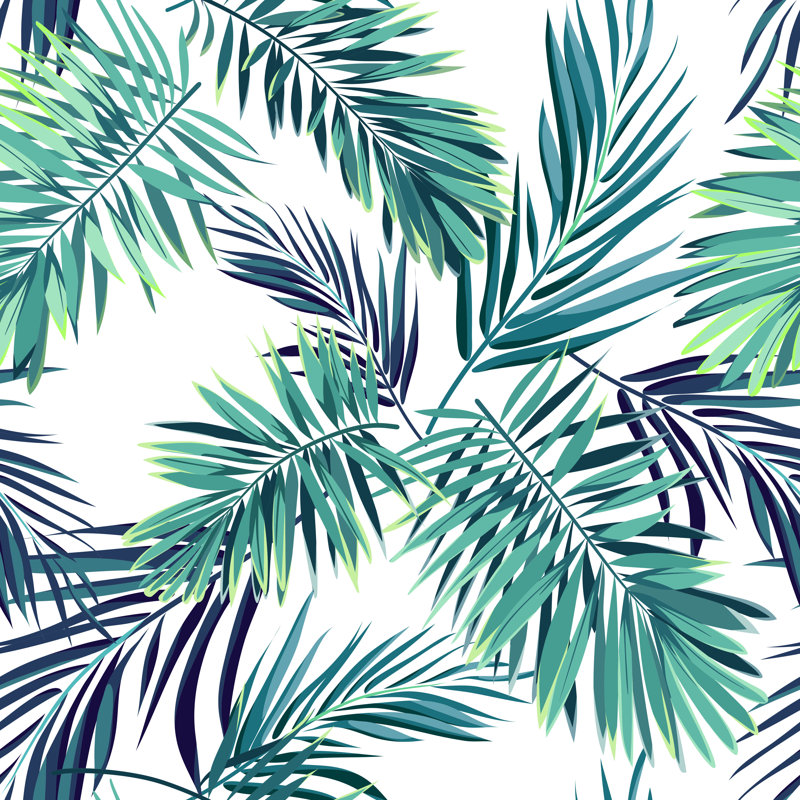 Phoenix palm leaves 1 Piece Wrapped Canvas Wall Art, 122cm H x 122cm W