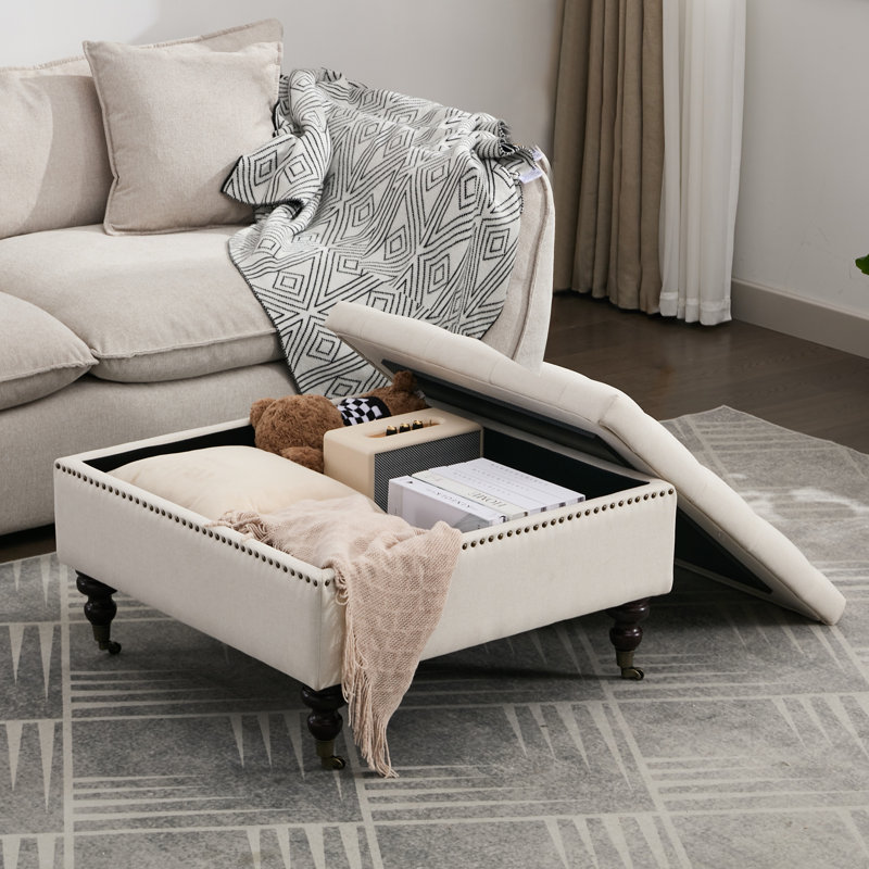 Repose-pieds Daania, Lin beige