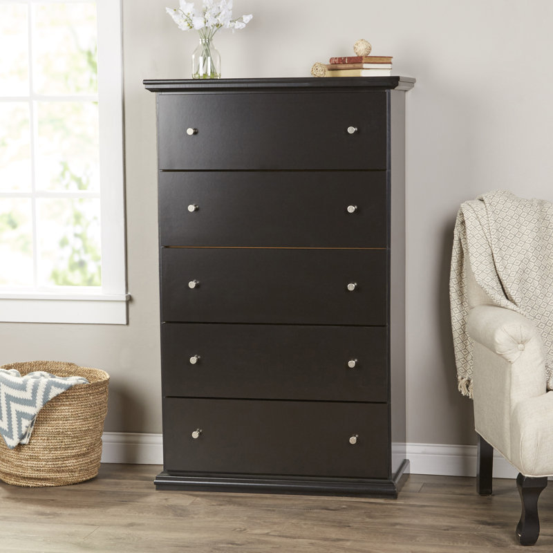 Leanette 33.31'' W 5 - Drawer Dresser, Black