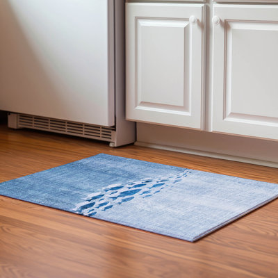 Premium Machine Washable Cerrito Blue Rug